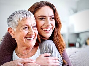 Une résidente et sa fille