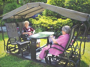 Manoir du Musée Residents enjoying swings