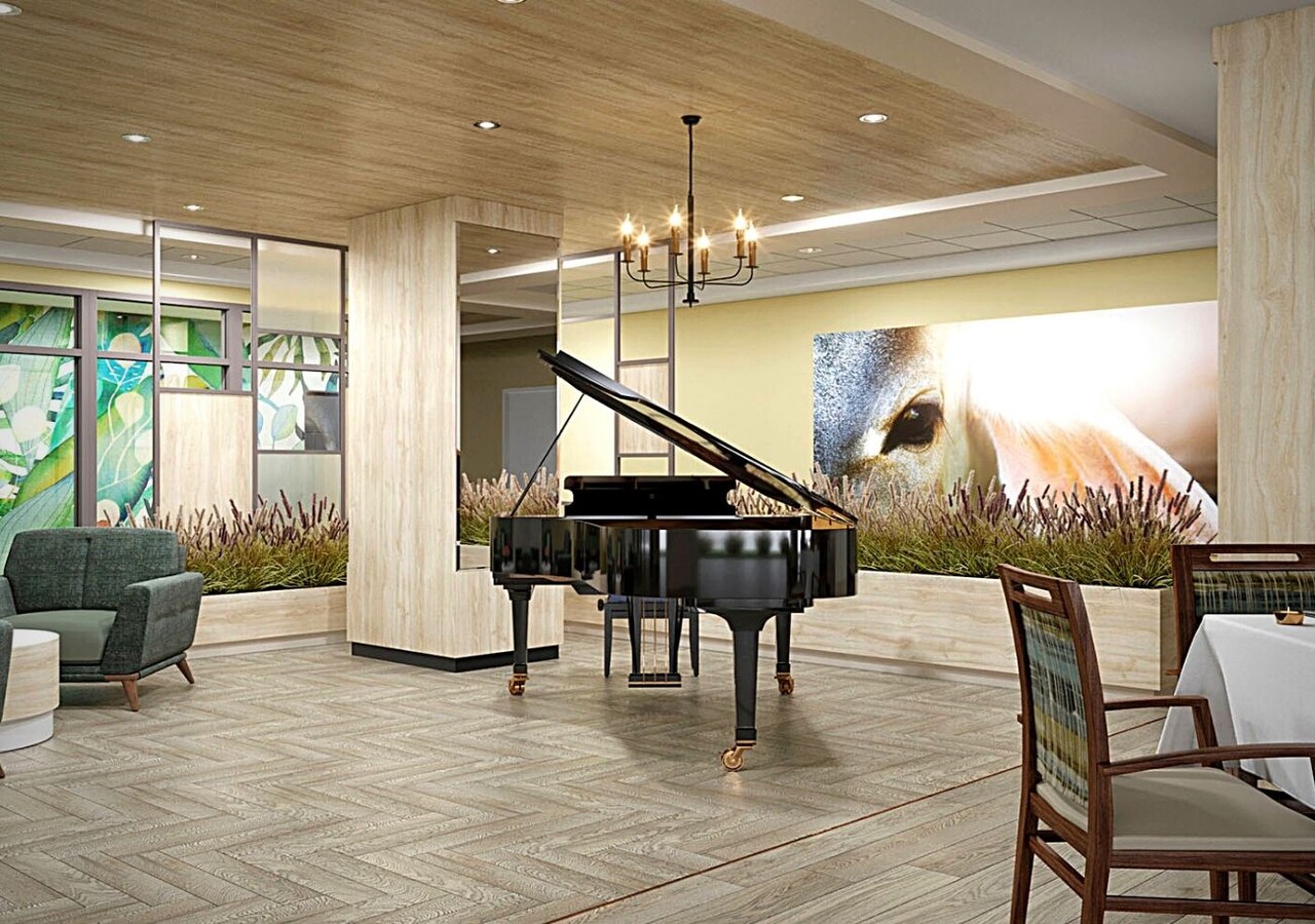 Cibèle residence common living room with piano
