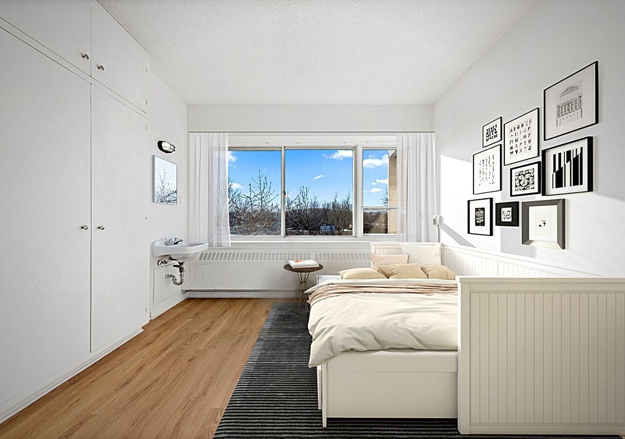 Appartement avec lit et lavabo