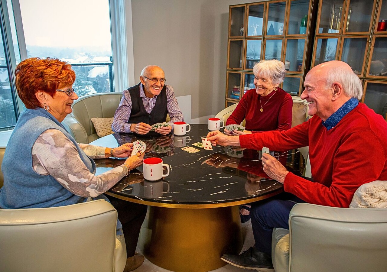 Riviera Village residents playing cards
